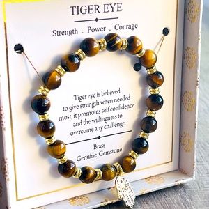 NEW! Tiger Eye Crystal Bracelet Gemstone Crystals Gem Jewelry Bracelets Hamsa